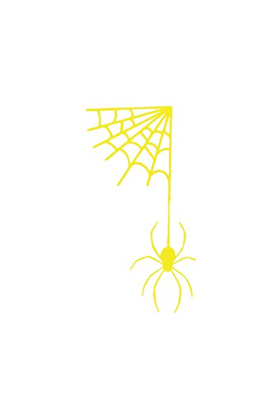 Reysa Tasarım ملصق سيارة عنكبوت متدلي من الشبكة مقاس 17 × 17 سم باللون الأصفر