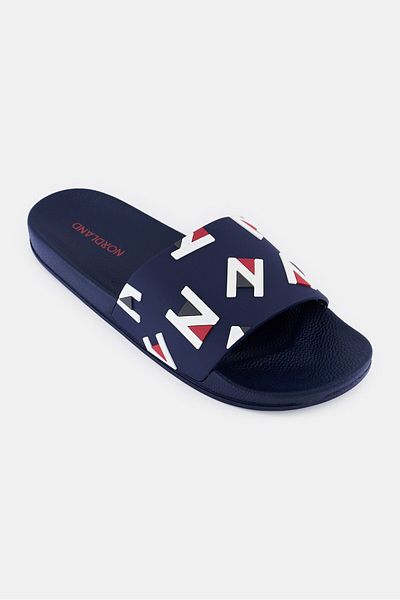 Nordland Men Brand Logo Slip On Slides, Navy