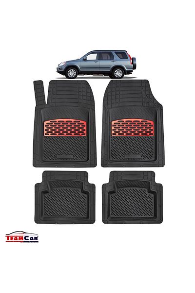 TEAMCAR Covorase Auto ® Tip Tavita Compatibile Honda Cr-v 2 (2001–2006) - Suv Red