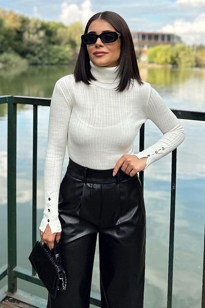 NEW LAVİVA Ecru Women's Knitwear Blouse - 700-K7527