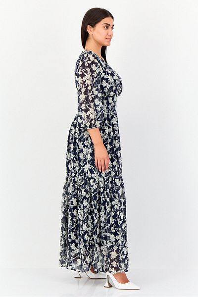 Notations Women Floral Print Maxi Dress, Multicolor