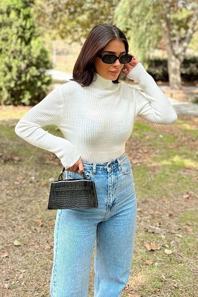 NEW LAVİVA Women's Ecru Knitwear - 700-K7524