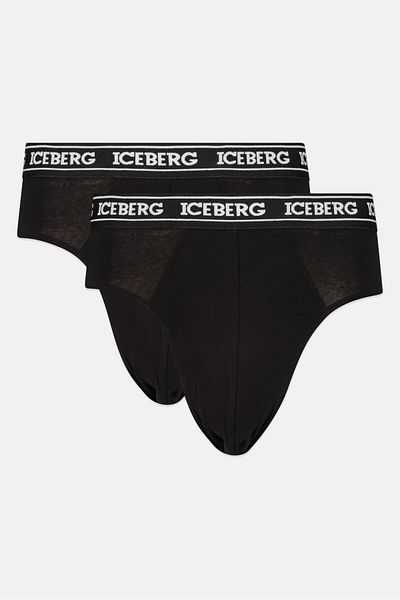 Iceberg Men 2 Pieces Brand Logo Trunks, Black
