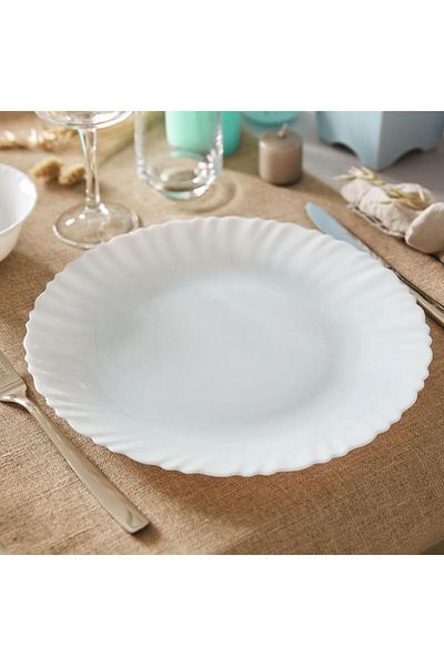 Generic طبق عشاء دائري عالي الجودة من لومينارك فيستون، أبيض، 25 سم، P5502