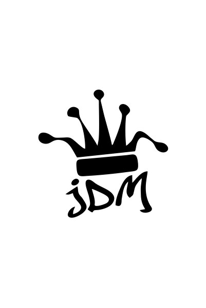 Reysa Tasarım ملصق سيارة JDM King Crown مقاس 17 × 17 سم باللون الأسود