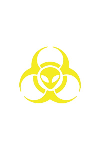 Reysa Tasarım ملصق سيارة بيولوجي مخيف من الفضاء مقاس 17 × 17 سم باللون الأصفر