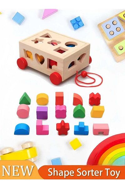 Generic Wooden Sorting Stacking Toy, Shape Sorter Cube with Storage Space