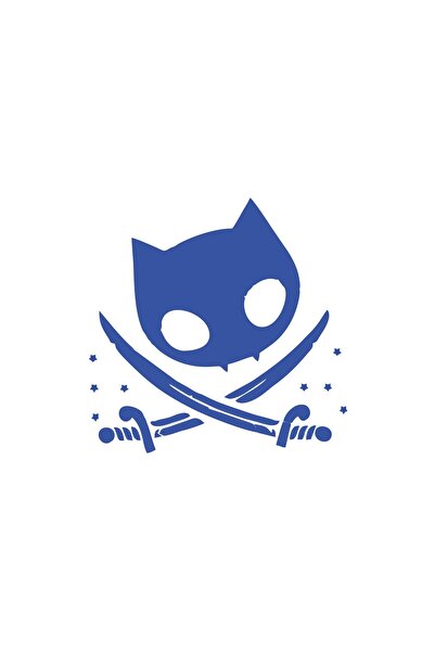 Reysa Tasarım Cat Pirate Icon Car Sticker 17X17 cm Blue