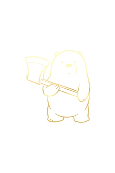 Reysa Tasarım ملصق سيارة الدب ذو السيف مقاس 17 × 17 سم ذهبي