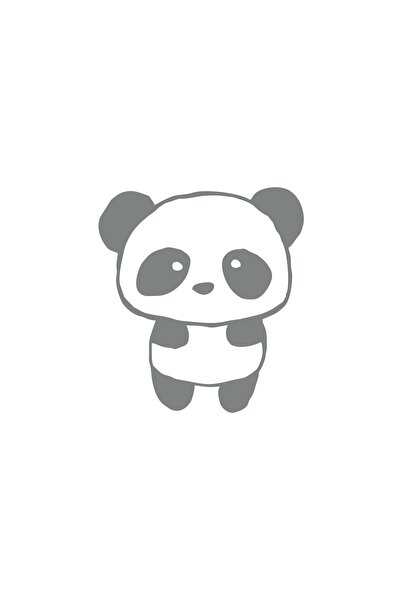Reysa Tasarım ملصق سيارة باندا لطيف مقاس 17 × 17 سم باللون الرمادي