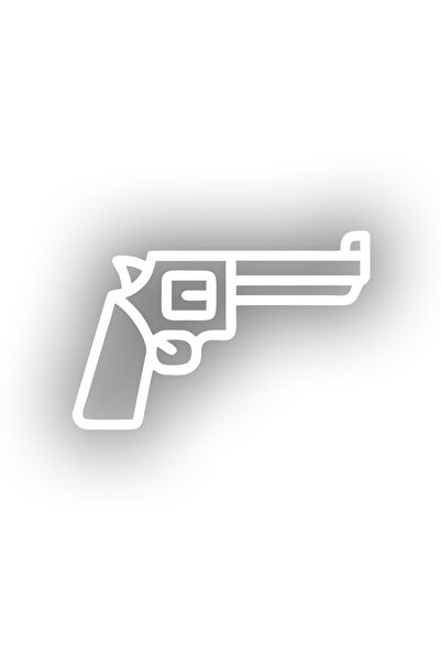 Reysa Tasarım ملصق سيارة مسدس مقاس 17×17 سم باللون الأبيض