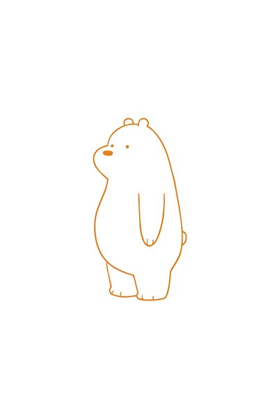 Reysa Tasarım ملصق سيارة الدب اللطيف مقاس 17 × 17 سم برتقالي