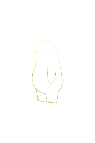 Reysa Tasarım Cute Bear Car Sticker 17X17 cm Gold