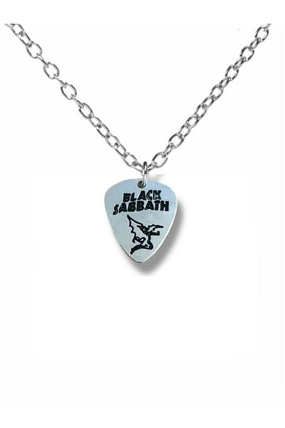 Herşey Nota Black Sabbath Legendary Metal Band Pen Shaped Double Sided Rock Sign Unisex Metal Necklace