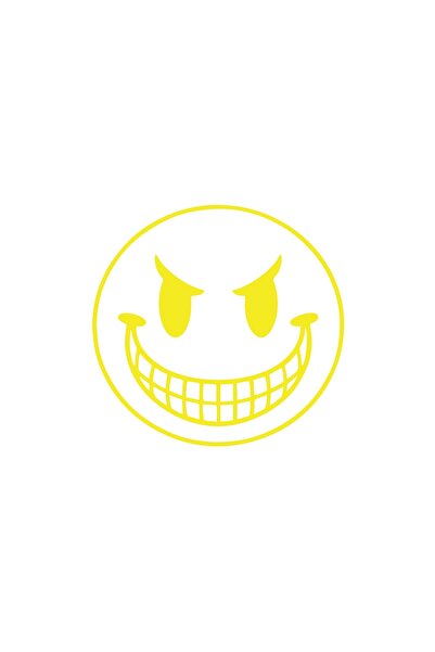 Reysa Tasarım Smiling Face Car Sticker 17X17 cm Yellow