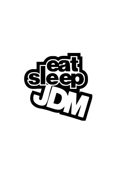 Reysa Tasarım ملصق سيارة Eat Sleep Jdm مقاس 17 × 17 سم باللون الأسود