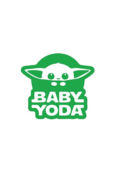 Reysa Tasarım ملصق سيارة بيبي يودا مقاس 17x17 سم باللون الأخضر