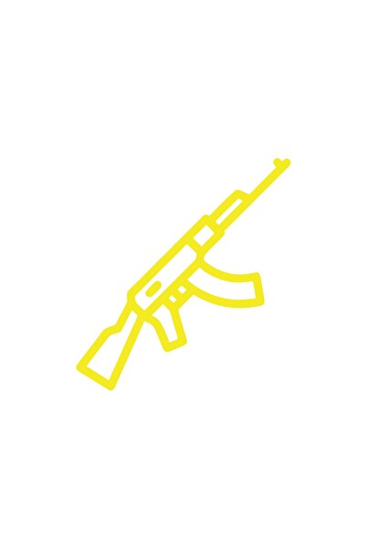 Reysa Tasarım ملصق سيارة AK47 مقاس 17×17 سم أصفر