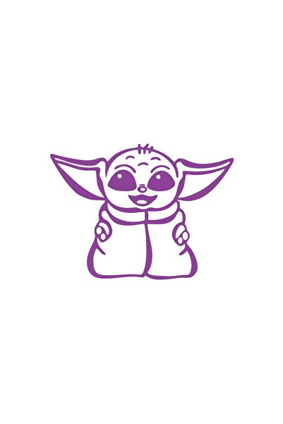 Reysa Tasarım ملصق سيارة بيبي يودا مقاس 17x17 سم باللون الأرجواني