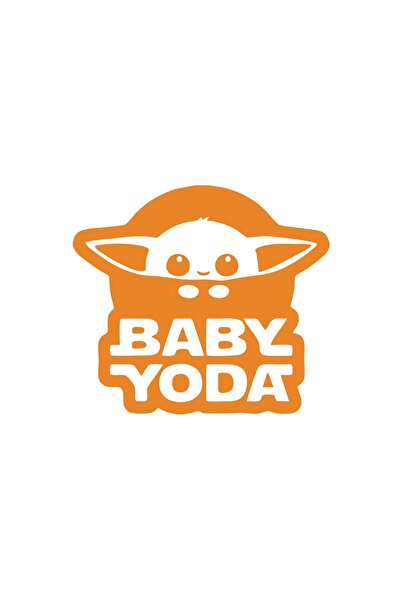 Reysa Tasarım ملصق سيارة بيبي يودا مقاس 17x17 سم برتقالي