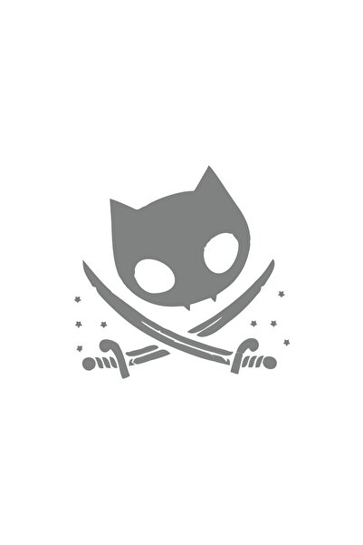 Reysa Tasarım Cat Pirate Icon Car Sticker 17X17 cm Gray