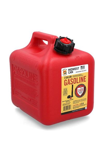 Generic Midwest Quick-Flow Portable Ergonomic Gasoline Gas Can with FlameShield Safety System Red 2 Gal