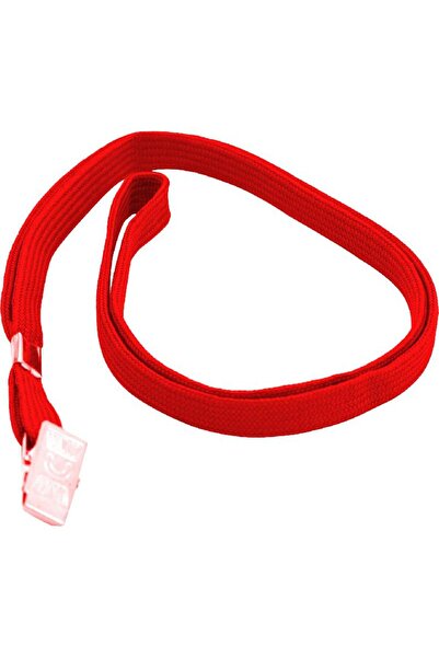 Roco حامل بطاقة الهوية بحبل مع مشبك حديدي - أحمر