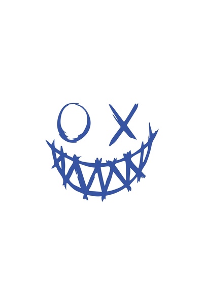 Reysa Tasarım Devil Smiling Face Car Sticker 17X17 cm Blue