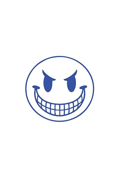 Reysa Tasarım ملصق سيارة وجه مبتسم مقاس 17x17 سم أزرق