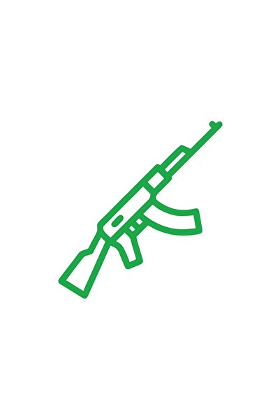 Reysa Tasarım ملصق سيارة AK47 مقاس 17x17 سم أخضر
