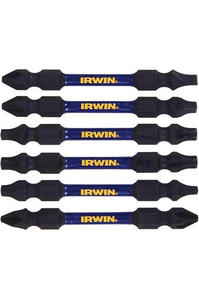 Generic مجموعة بتات ذات طرفين من سلسلة Impact Performance من IRWIN مكونة من 6 قطع باللونين الأسود والأزرق IWAF32DEMIX6