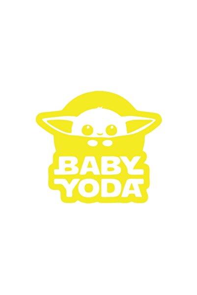 Reysa Tasarım ملصق سيارة بيبي يودا مقاس 17x17 سم أصفر