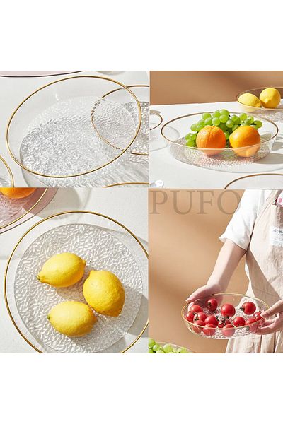 PUFO Tavă decorativă elegantă Elegance pentru servirea aperitivelor, prăjiturilor, fructelor, 26 cm