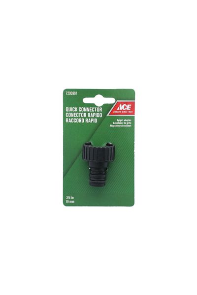 ACE Quick Male Faucet Connector Black 3/4inch