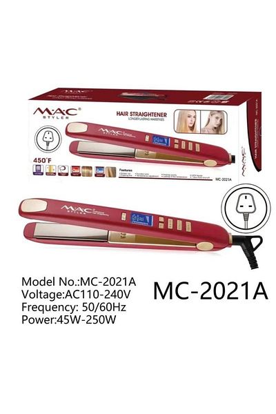 Mac Styler Mac Styler 2-in-1 Hair Straightener and Curler with Wide Plate and Professional LCD Display - Model MC-2021A