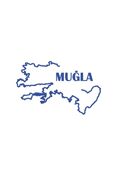 Reysa Tasarım ملصق سيارة خريطة موغلي مقاس 17 × 17 سم باللون الأزرق