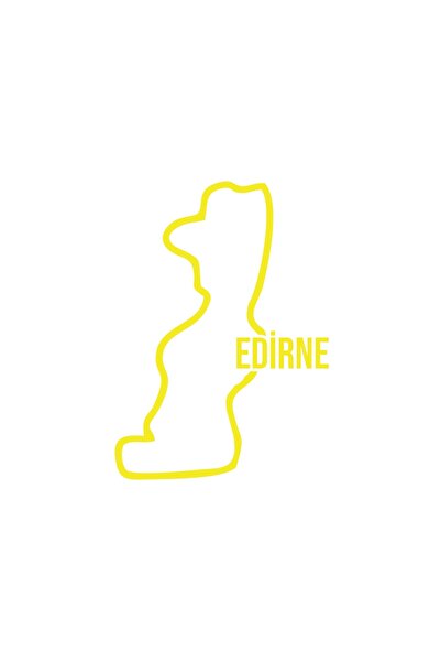 Reysa Tasarım Edirne Map Car Sticker 17X17 cm Yellow