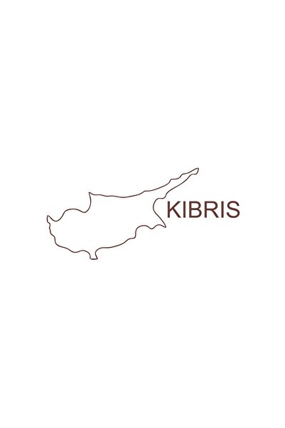 Reysa Tasarım ملصق سيارة خريطة قبرص مقاس 17x17 سم بني