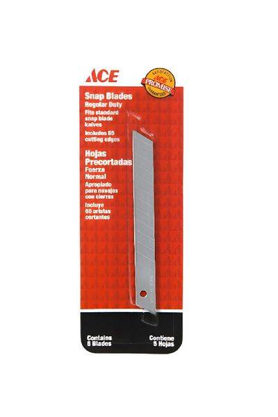 ACE 5-Piece Regular Duty Carbon Steel Replacement Snap Blades Silver