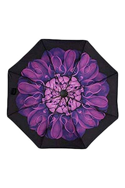 Generic Dual-Purpose Super Sunshade Raining Umbrella Purple/Black