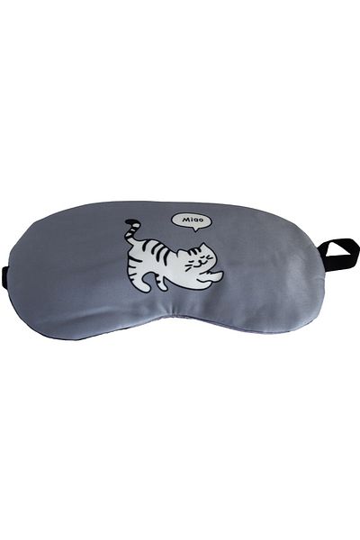 PUFO Mască de dormit sau de călătorie, cu gel detașabil, Pufo Relax, 19 cm, gri