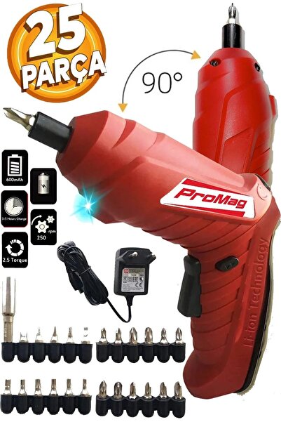 Genel Markalar Li-on Akülü Vidalama 24 Parça Aksesuar Led - Şarjlı Tornavida ...