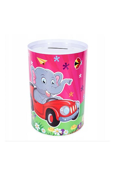 PUFO Pușculiță metalică decorativă Happy Elephant, 12 x 8 cm