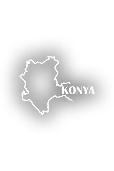 Reysa Tasarım ملصق سيارة خريطة كونيا مقاس 17 × 17 سم باللون الأبيض