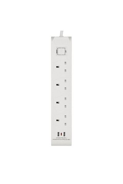 Generic HOME BEST 4-Socket Power Extension Cord with 3-USB Ports White 5m SU244USB-C-5M-W