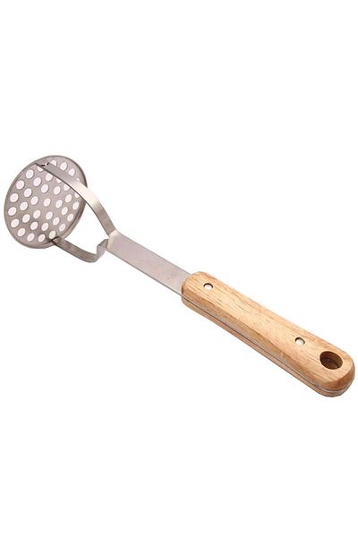 PUFO Pasator de cartofi și legume din oțel inoxidabil cu mâner din lemn, 29 cm