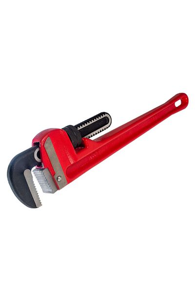 ACE Heavy Duty Forged Hook Jaw Straight Pipe Wrench Red and Black 18inch