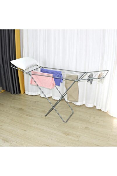 Generic رف تجفيف الملابس المتين القابل للطي والمستقل من هوني بي، فضي 120501