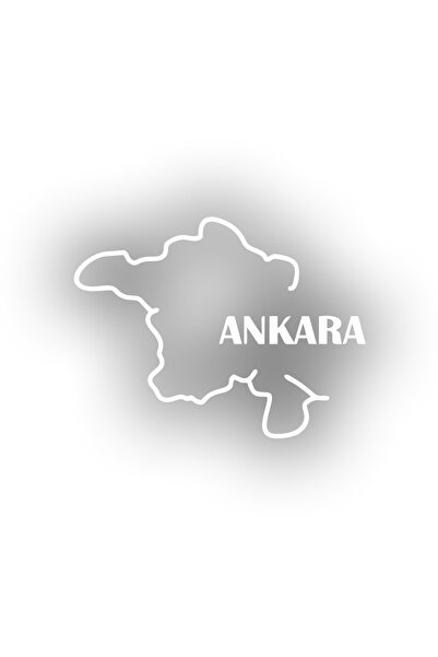 Reysa Tasarım Ankara Map Car Sticker 17x13 Cm White