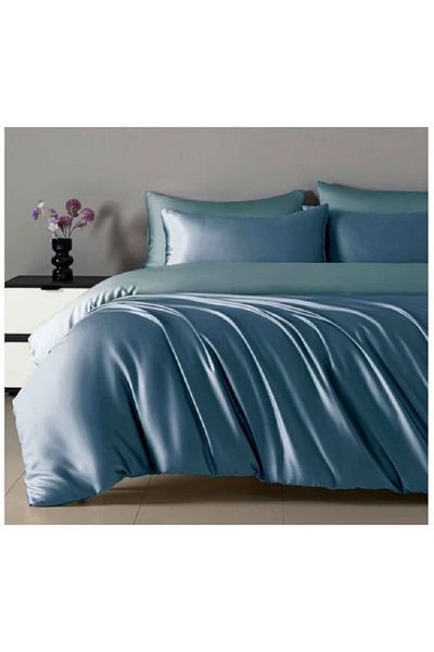 Primavara Double bed linen, 4 pieces, Finet Satinat, Fitted sheet 180x200cm, Pale Blue